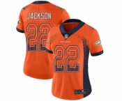 Women's Denver Broncos #22 Kareem Jackson Limited Orange Rush Drift Fashion Football Jersey