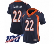 Women's Denver Broncos #22 Kareem Jackson Navy Blue Alternate Vapor Untouchable Limited Player 100th Season Football Jersey