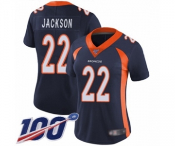 Women's Denver Broncos #22 Kareem Jackson Navy Blue Alternate Vapor Untouchable Limited Player 100th Season Football Jersey