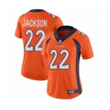 Women's Denver Broncos #22 Kareem Jackson Orange Team Color Vapor Untouchable Limited Player Football Jersey