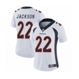 Women's Denver Broncos #22 Kareem Jackson White Vapor Untouchable Limited Player Football Jersey