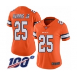 Women's Denver Broncos #25 Chris Harris Jr Limited Orange Rush Vapor Untouchable 100th Season Football Jersey