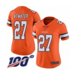 Women's Denver Broncos #27 Steve Atwater Limited Orange Rush Vapor Untouchable 100th Season Football Jersey