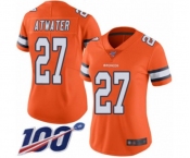 Women's Denver Broncos #27 Steve Atwater Limited Orange Rush Vapor Untouchable 100th Season Football Jersey