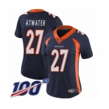 Women's Denver Broncos #27 Steve Atwater Navy Blue Alternate Vapor Untouchable Limited Player 100th Season Football Jersey