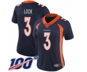 Women's Denver Broncos #3 Drew Lock Navy Blue Alternate Vapor Untouchable Limited Player 100th Season Football Jersey