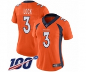 Women's Denver Broncos #3 Drew Lock Orange Team Color Vapor Untouchable Limited Player 100th Season Football Jersey