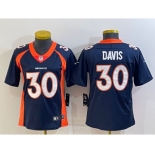 Women's Denver Broncos #30 Terrell Davis Navy Blue 2022 Vapor Untouchable Stitched NFL Nike Limited Jersey