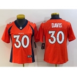 Women's Denver Broncos #30 Terrell Davis Orange 2022 Vapor Untouchable Stitched NFL Nike Limited Jersey