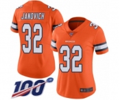 Women's Denver Broncos #32 Andy Janovich Limited Orange Rush Vapor Untouchable 100th Season Football Jersey