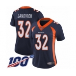 Women's Denver Broncos #32 Andy Janovich Navy Blue Alternate Vapor Untouchable Limited Player 100th Season Football Jersey