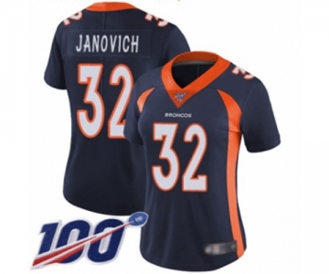 Women's Denver Broncos #32 Andy Janovich Navy Blue Alternate Vapor Untouchable Limited Player 100th Season Football Jersey