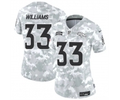 Women's Denver Broncos #33 Javonte Williams 2024 F.U.S.E Arctic Camo Salute To Service Limited Stitched Jers