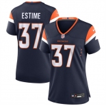 Women's Denver Broncos #37 Audric Estime Navy 2024 Alternate Football Stitched Jersey