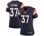 Women's Denver Broncos #37 Audric Estime Navy 2024 Alternate Football Stitched Jersey