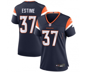 Women's Denver Broncos #37 Audric Estime Navy 2024 Alternate Football Stitched Jersey