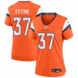 Women's Denver Broncos #37 Audric Estime Orange 2024 Football Stitched Jersey