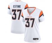 Women's Denver Broncos #37 Audric Estime White 2024 Football Stitched Jersey