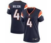 Women's Denver Broncos #4 Zach Wilson Navy 2024 Stitched Jersey