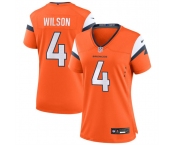 Women's Denver Broncos #4 Zach Wilson Orange 2024 Stitched Jersey