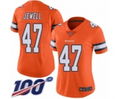 Women's Denver Broncos #47 Josey Jewell Limited Orange Rush Vapor Untouchable 100th Season Football Jersey