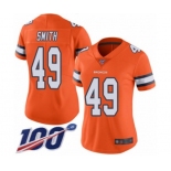 Women's Denver Broncos #49 Dennis Smith Limited Orange Rush Vapor Untouchable 100th Season Football Jersey