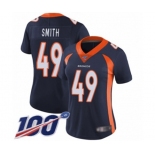 Women's Denver Broncos #49 Dennis Smith Navy Blue Alternate Vapor Untouchable Limited Player 100th Season Football Jersey