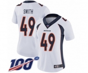 Women's Denver Broncos #49 Dennis Smith White Vapor Untouchable Limited Player 100th Season Football Jersey