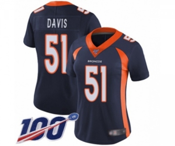 Women's Denver Broncos #51 Todd Davis Navy Blue Alternate Vapor Untouchable Limited Player 100th Season Football Jersey