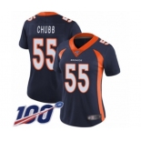 Women's Denver Broncos #55 Bradley Chubb Navy Blue Alternate Vapor Untouchable Limited Player 100th Season Football Jersey