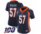 Women's Denver Broncos #57 Demarcus Walker Navy Blue Alternate Vapor Untouchable Limited Player 100th Season Football Jersey