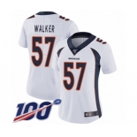 Women's Denver Broncos #57 Demarcus Walker White Vapor Untouchable Limited Player 100th Season Football Jersey