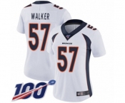 Women's Denver Broncos #57 Demarcus Walker White Vapor Untouchable Limited Player 100th Season Football Jersey