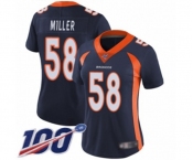 Women's Denver Broncos #58 Von Miller Navy Blue Alternate Vapor Untouchable Limited Player 100th Season Football Jersey