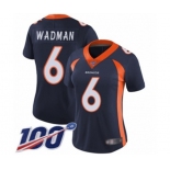 Women's Denver Broncos #6 Colby Wadman Navy Blue Alternate Vapor Untouchable Limited Player 100th Season Football Jersey