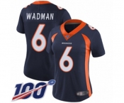 Women's Denver Broncos #6 Colby Wadman Navy Blue Alternate Vapor Untouchable Limited Player 100th Season Football Jersey