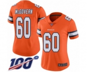 Women's Denver Broncos #60 Connor McGovern Limited Orange Rush Vapor Untouchable 100th Season Football Jersey