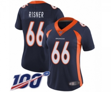 Women's Denver Broncos #66 Dalton Risner Navy Blue Alternate Vapor Untouchable Limited Player 100th Season Football Jersey