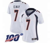 Women's Denver Broncos #7 John Elway White Vapor Untouchable Limited Player 100th Season Football Jersey