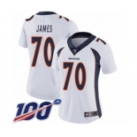 Women's Denver Broncos #70 Ja'Wuan James White Vapor Untouchable Limited Player 100th Season Football Jersey