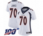 Women's Denver Broncos #70 Ja'Wuan James White Vapor Untouchable Limited Player 100th Season Football Jersey