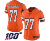 Women's Denver Broncos #77 Karl Mecklenburg Limited Orange Rush Vapor Untouchable 100th Season Football Jersey