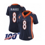 Women's Denver Broncos #8 Brandon McManus Navy Blue Alternate Vapor Untouchable Limited Player 100th Season Football Jersey