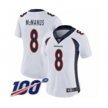 Women's Denver Broncos #8 Brandon McManus White Vapor Untouchable Limited Player 100th Season Football Jersey