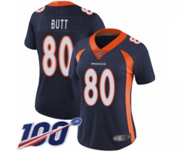 Women's Denver Broncos #80 Jake Butt Navy Blue Alternate Vapor Untouchable Limited Player 100th Season Football Jersey