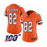 Women's Denver Broncos #82 Jeff Heuerman Limited Orange Rush Vapor Untouchable 100th Season Football Jersey