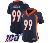 Women's Denver Broncos #99 Adam Gotsis Navy Blue Alternate Vapor Untouchable Limited Player 100th Season Football Jersey