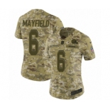 Women's Nike Cleveland Browns #6 Baker Mayfield Limited Camo 2018 Salute to Service NFL Jersey