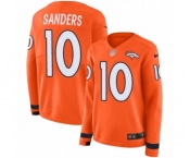 Women's Nike Denver Broncos #10 Emmanuel Sanders Limited Orange Therma Long Sleeve NFL Jersey