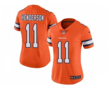 Women's Nike Denver Broncos #11 Carlos Henderson Limited Orange Rush NFL Jersey